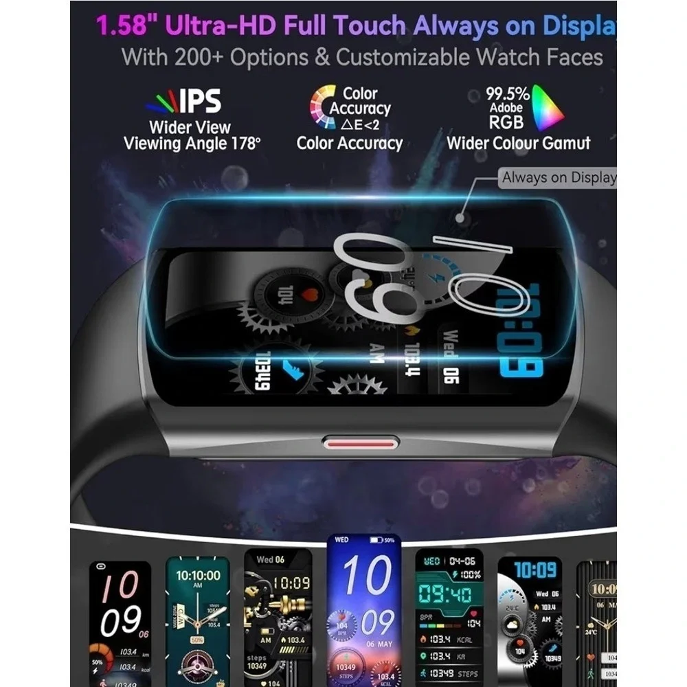 New Smart Watch Fitness Tracker with 24/7 Heart‎ Rate, Oxygen, & Blood Pressure